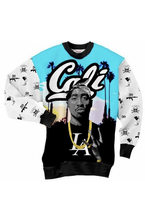 

Lovely Chic Print White Hoodie