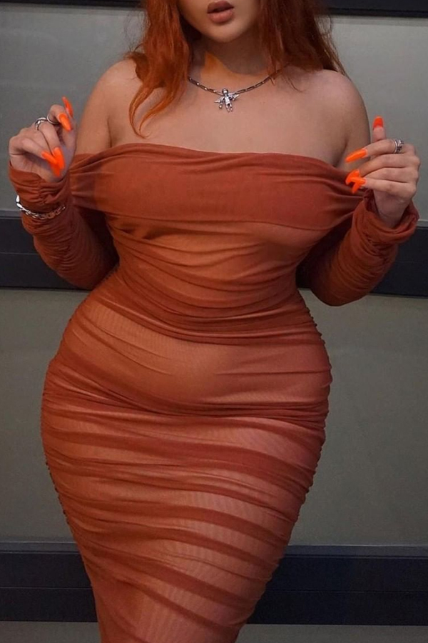 

Lovely Leisure Ruffle Design Croci Plus Size Mini Dress