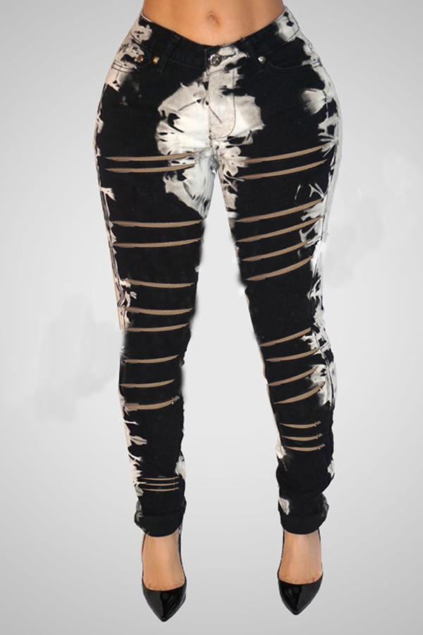 

Lovely Casual Print Black Pants