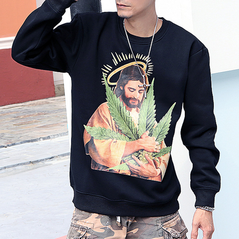 

Lovely Casual Figure Print Black Hoodie