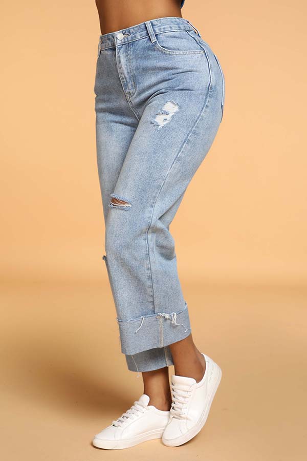 Lovely Casual Loose Blue Jeans_Jeans_Bottoms_LovelyWholesale Wholesale Shoes,Wholesale