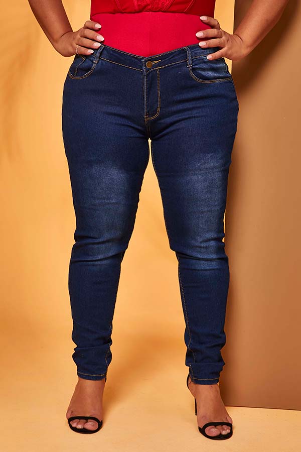 

Lovely Casual Skinny Deep Blue Jeans
