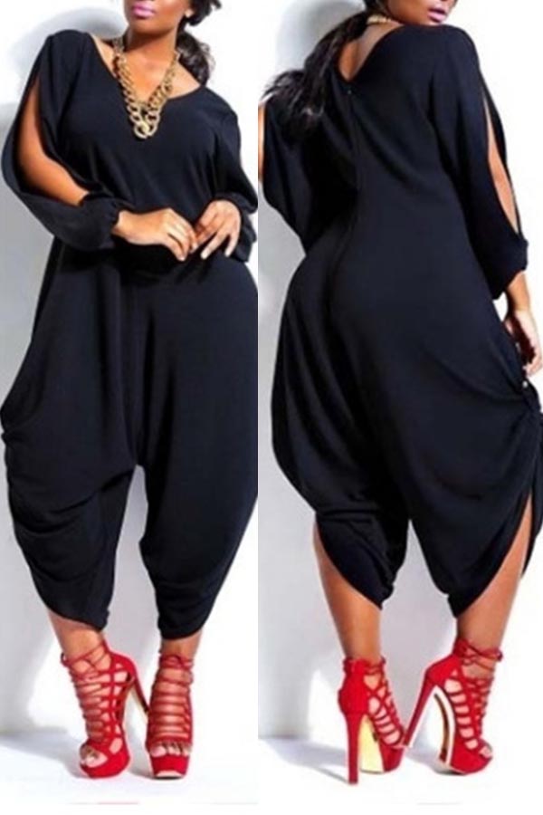 

Lovely Chic Loose Black One-piece Jumpsuit