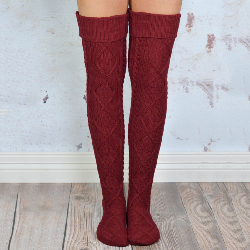 

Lovely Chic Winter Red Long Socks, Wine red