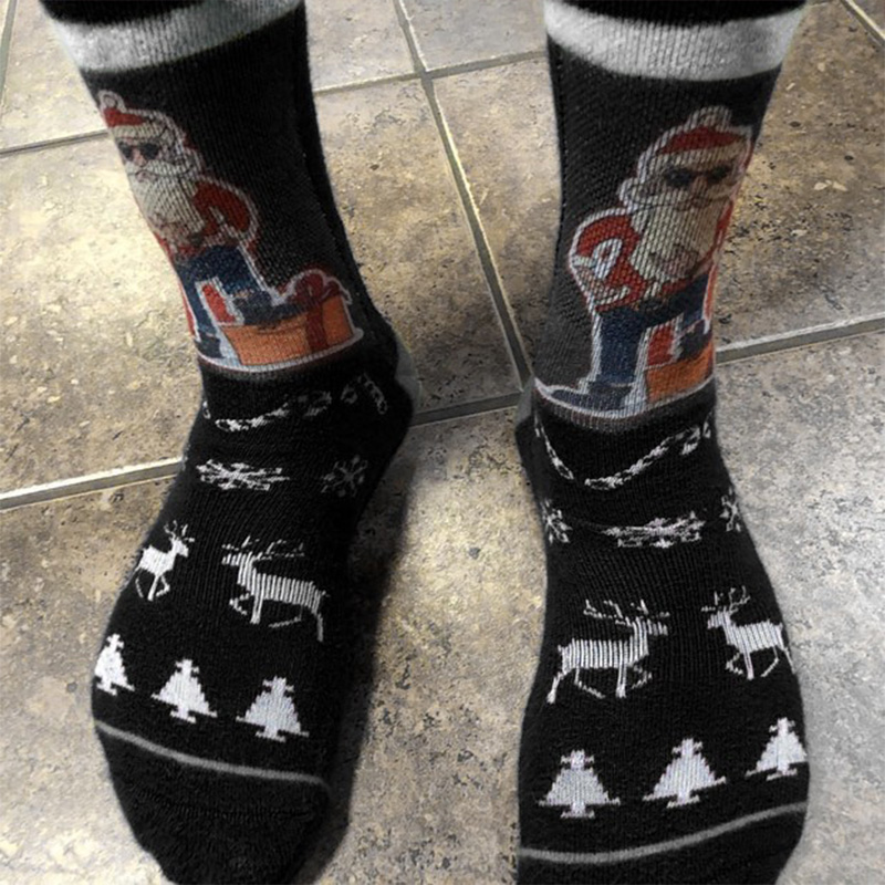 

Lovely Chic Santa Claus Black Socks