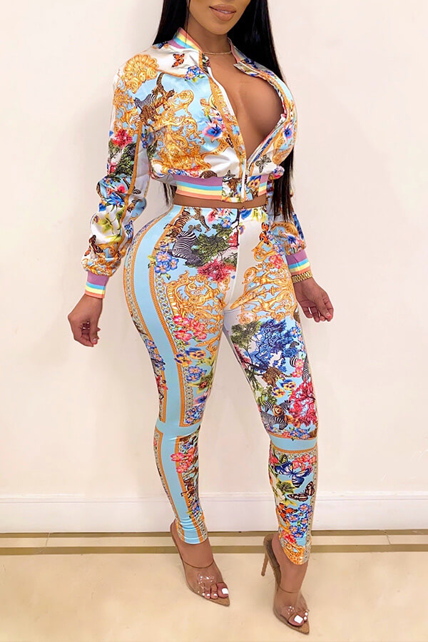 

LW Party Zipper Design Multicolor Pants Set, Multi