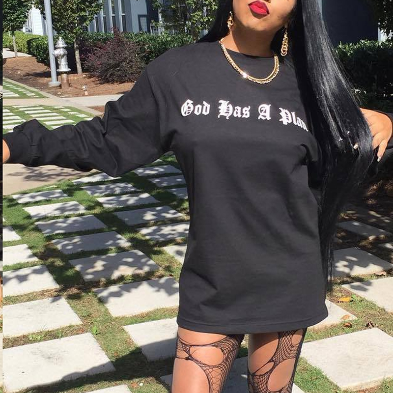 

Lovely Casual Letter Black Mini Dress