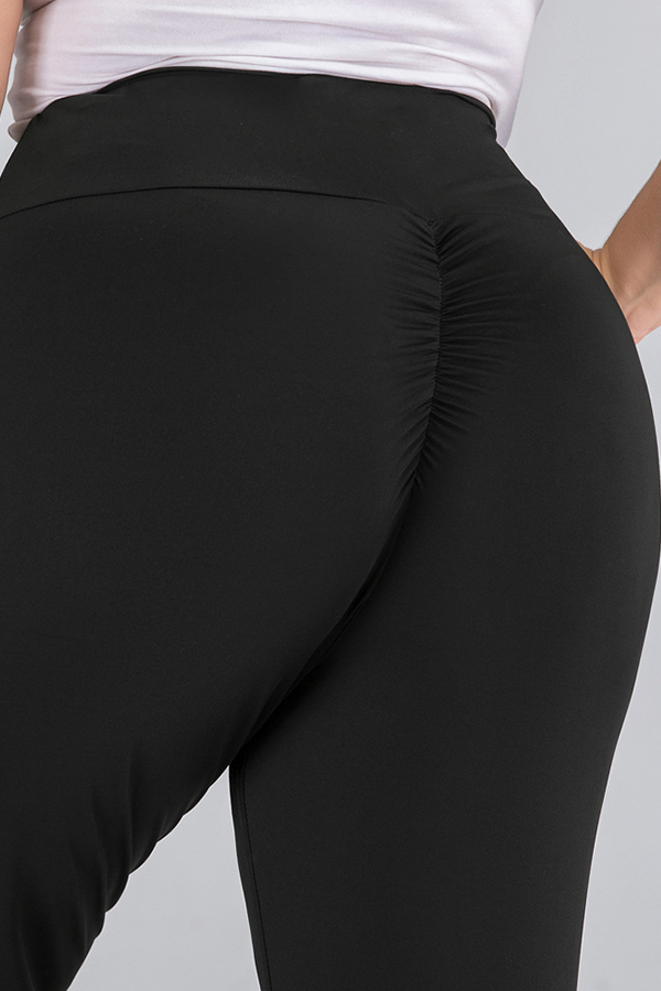 

Lovely Casual Skinny Black Plus Size Pants