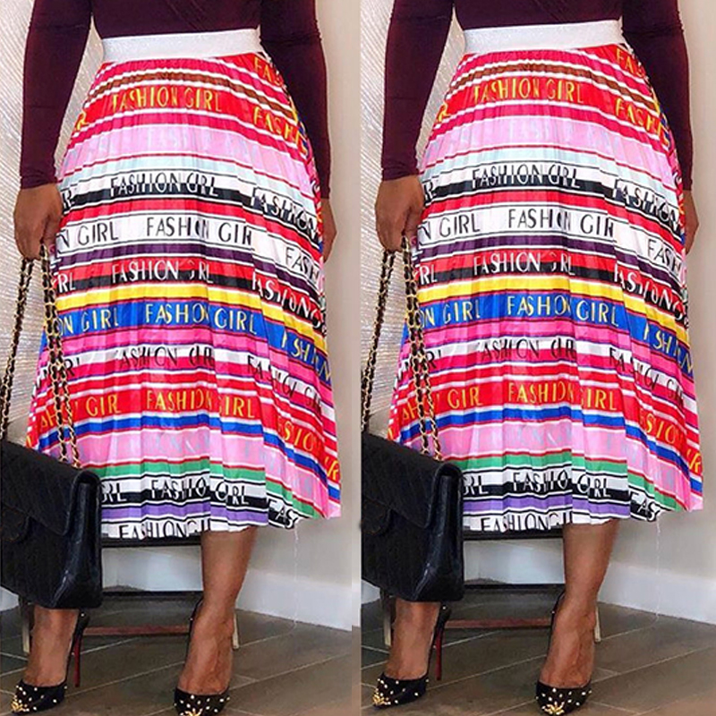 

Lovely Casual Print Multicolor Mid Calf Skirt, Multi