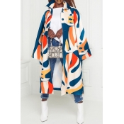Lovely Chic Striped Loose Multicolor Coat