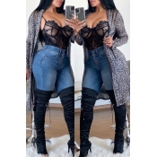 Lovely Casual Basic Black Long Coat