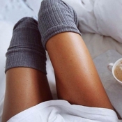 Lovely Casual Long Grey Socks