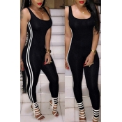 Lovely Casual Skinny Black One-piece Jumpsuit
