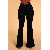 Lovely Casual Flared Black Jeans