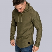 Lovely Casual Hooded Collar Ruffle Army Green Hood