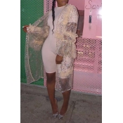 Lovely Casual See-through Light Pink Coat