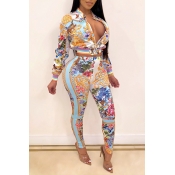 LW Party Zipper Design Multicolor Pants Set