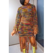 Lovely Casual Tassel Design Multicolor Two-piece S