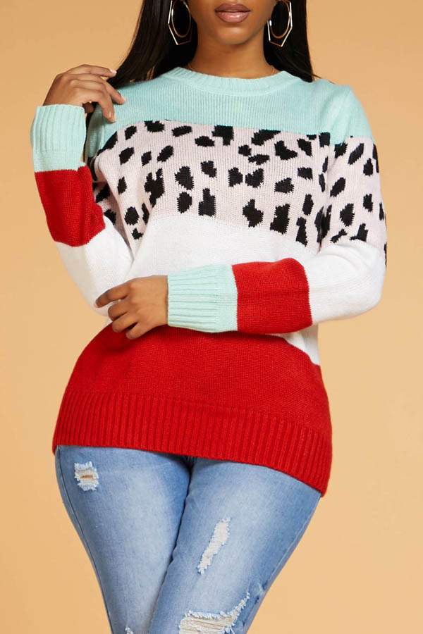 

Lovely Leisure Patchwork Mulicolor Sweater, Multi