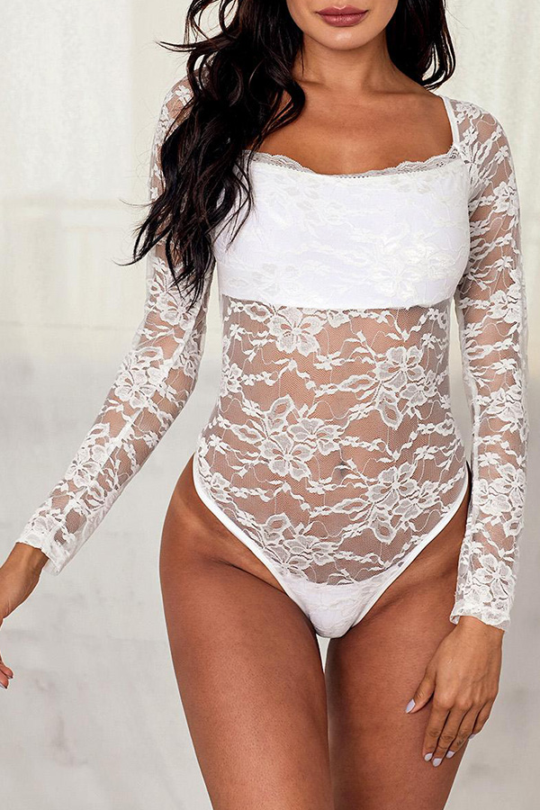 

Lovely Sexy See-through White Teddies