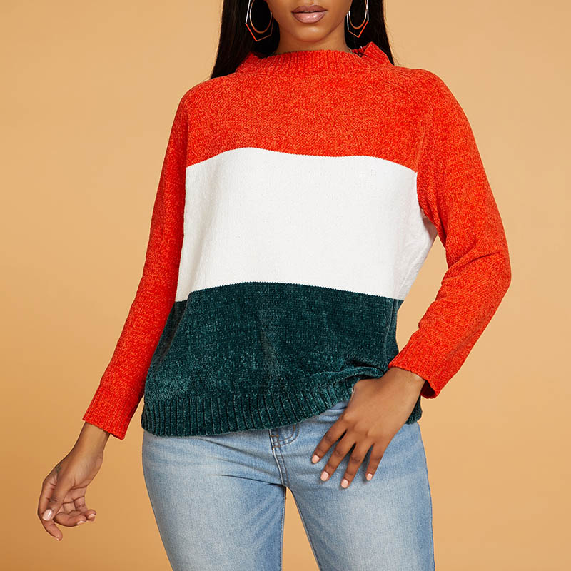 

Lovely Chic Color-lump Patchwork Multicolor Sweater, Multi