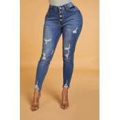 Lovely Chic Broken Hole Blue Jeans