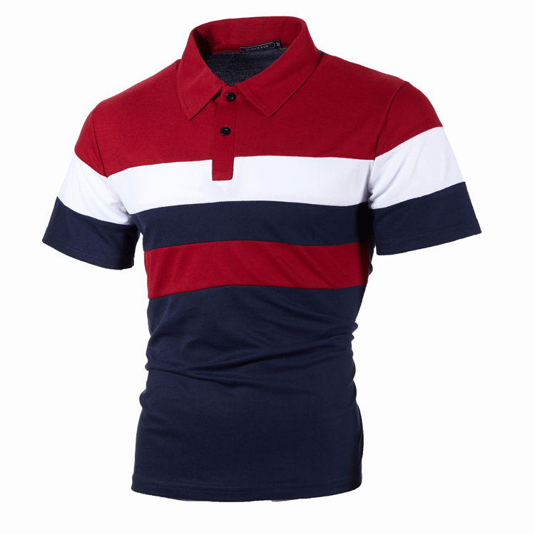 

Lovely Casual Color-lump Red Polo Shirt