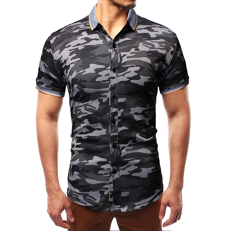 

Lovely Chic Camo Print Grey POLO Shirt