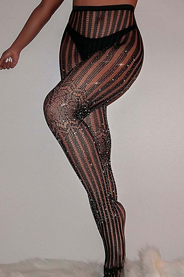 

Lovely Sexy Striped Black Bodystocking