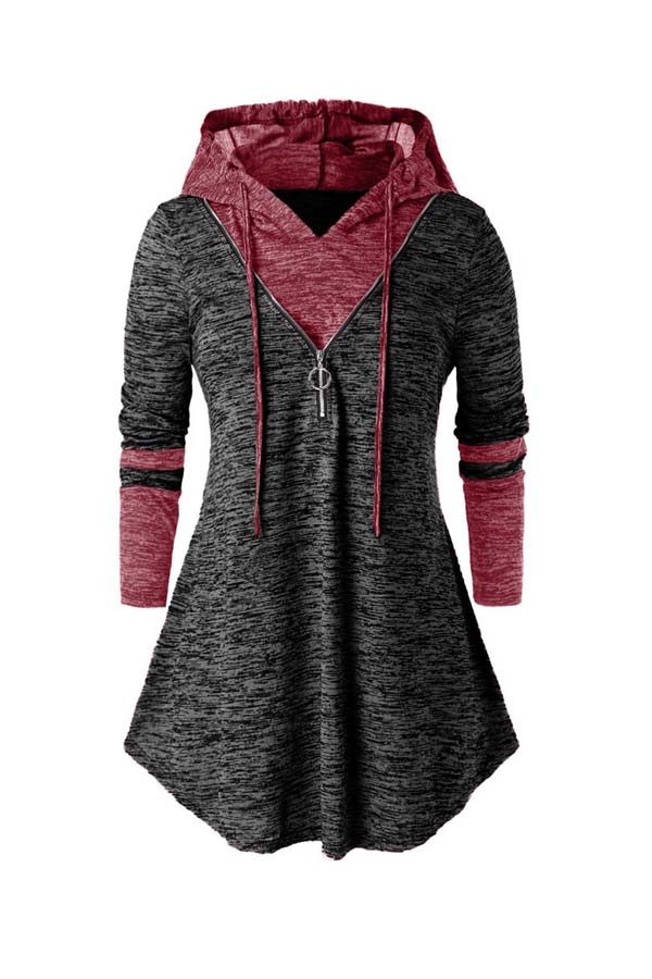 

Lovely Casual Patchwork Black Plus Size Hoodie