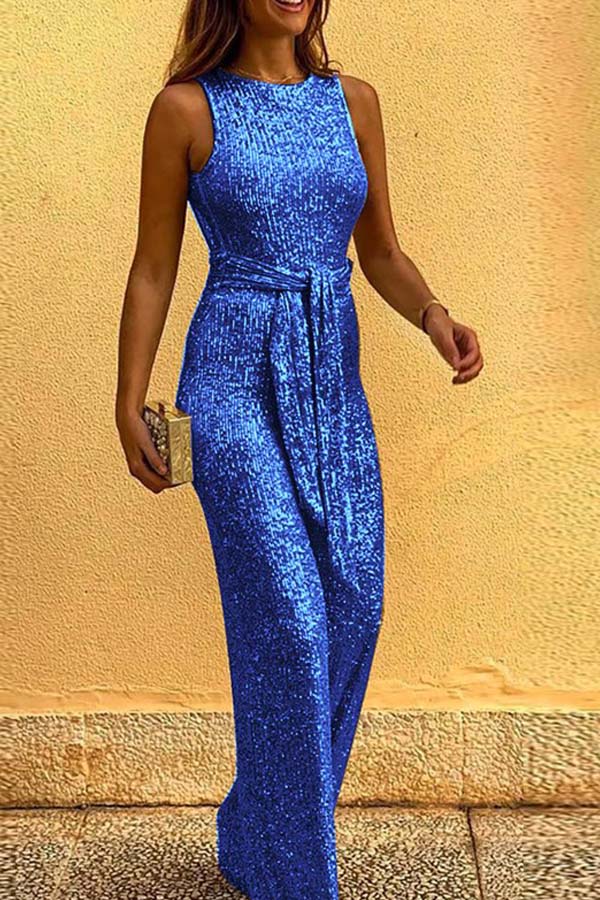 

Lovely Chic Loose Blue One-piece Jumpsuit