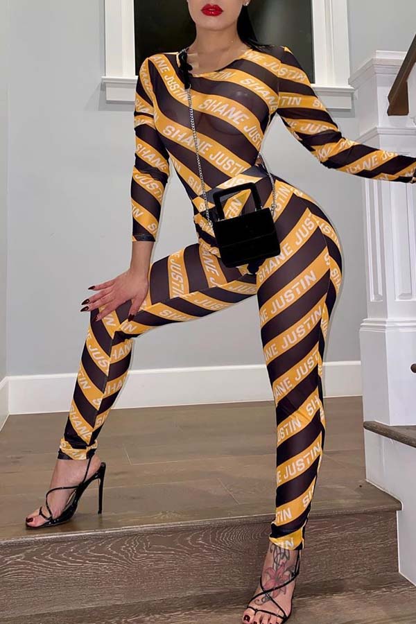 

Lovely Chic Striped Yellow One-piece Jumpsuit