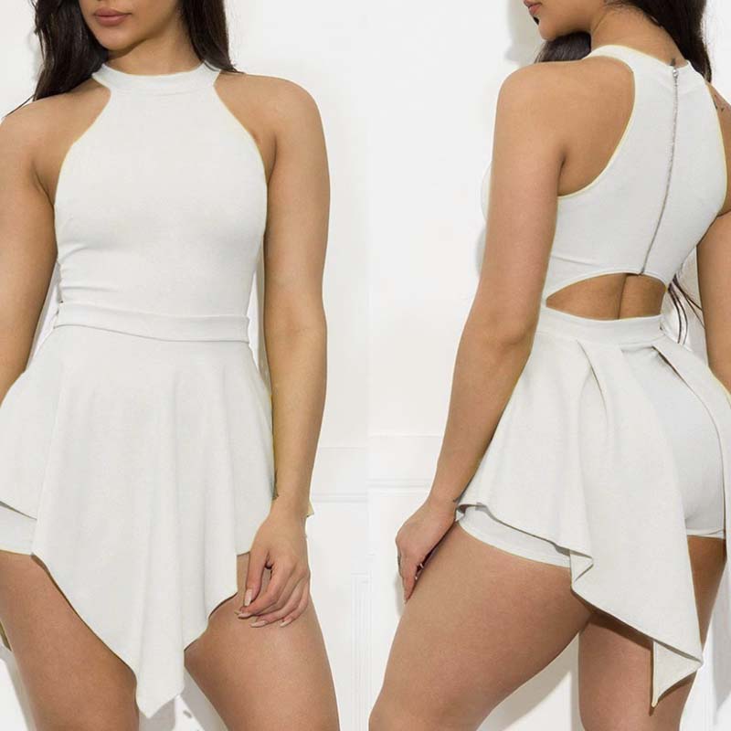 

Lovely Work Hollow-out White One-piece Romper