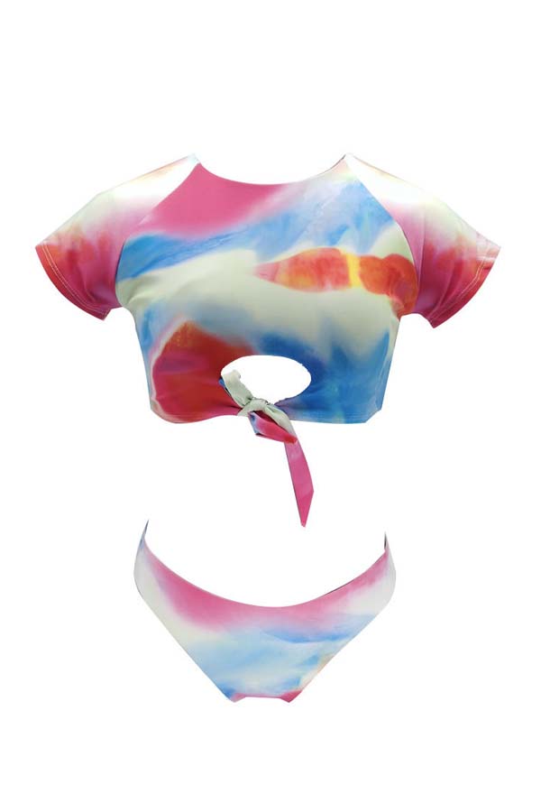 

Lovely Print Multicolor Two-piece Swimsuit, Multi