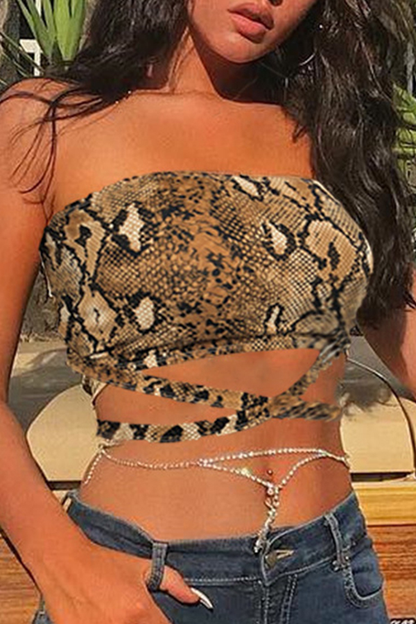 

Lovely Casual Snakeskin Print Camisole, Cobra