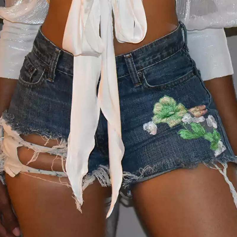 

Lovely Chic Hollow-out Deep Blue Shorts