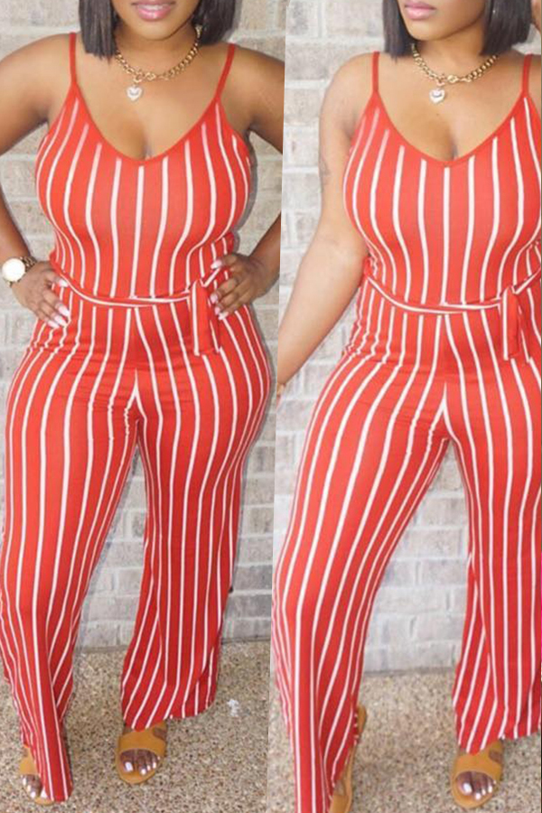 

Lovely Chic Striped Red One-piece Jumpsuit
