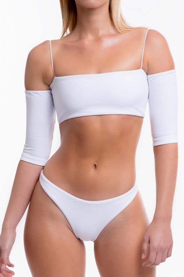 

Lovely Basic White Two-piece Swimsuit
