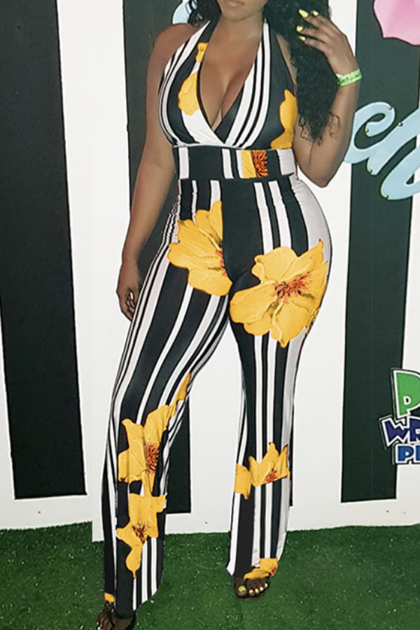 

Lovely Stylish Striped Yellow One-piece Jumpsuit