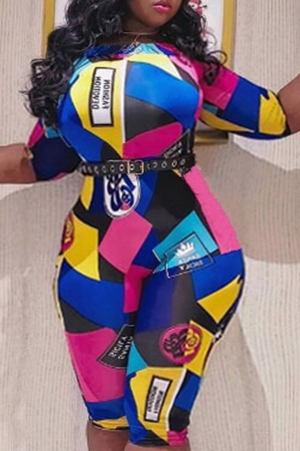 

Lovely Chic Print Skinny Multicolor One-piece Romper, Multi