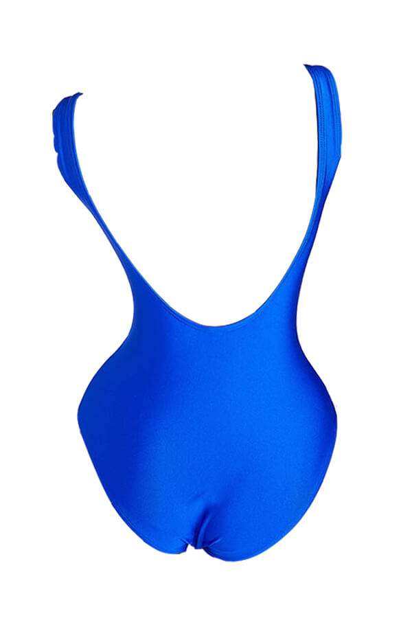 Lovely Backless Royal Blue Plus Size One Piece Swimsuit Plus Size One