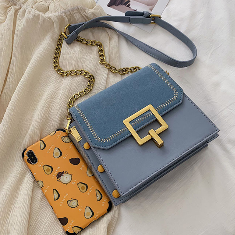 

Lovely Vintage Patchwork Blue Crossbody Bag