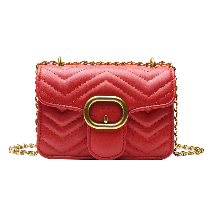 

Lovely Chic Chain Design Red Crossbody Bag