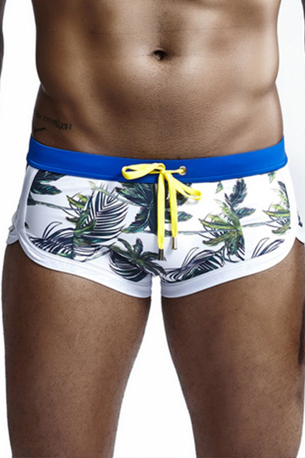 

Lovely Print White Man Swimming Shorts