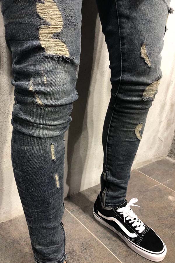 

Lovely Casual Hollow-out Blue Jeans