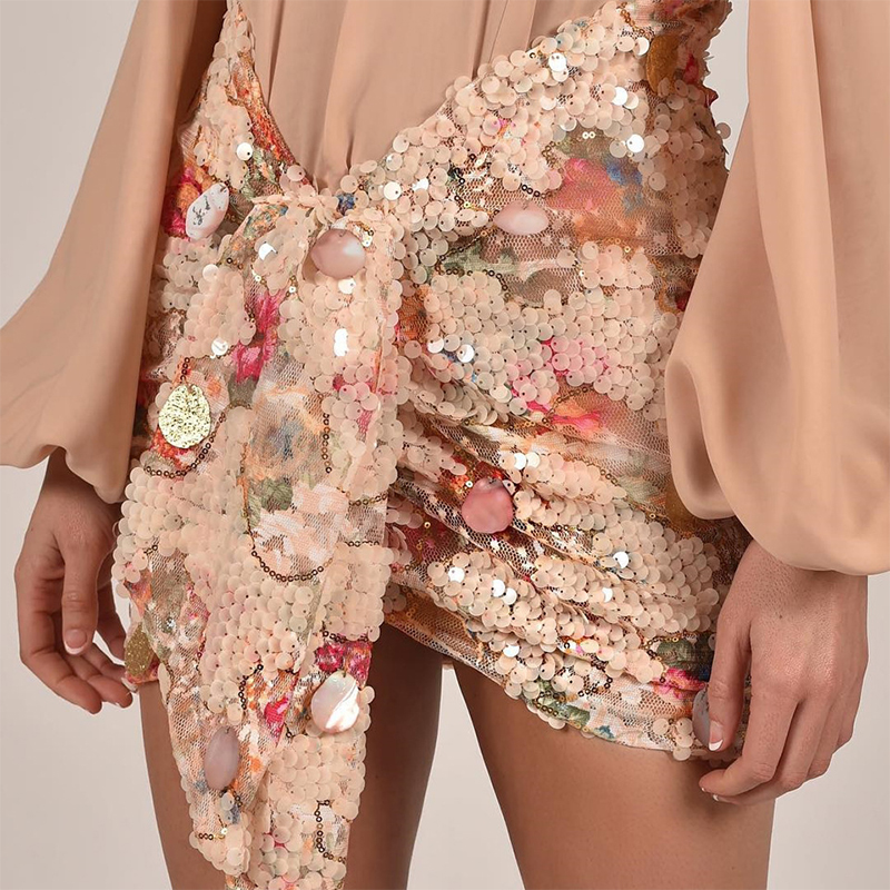 

Lovely Sexy Sequin Design Multicolor Skirt, Multi
