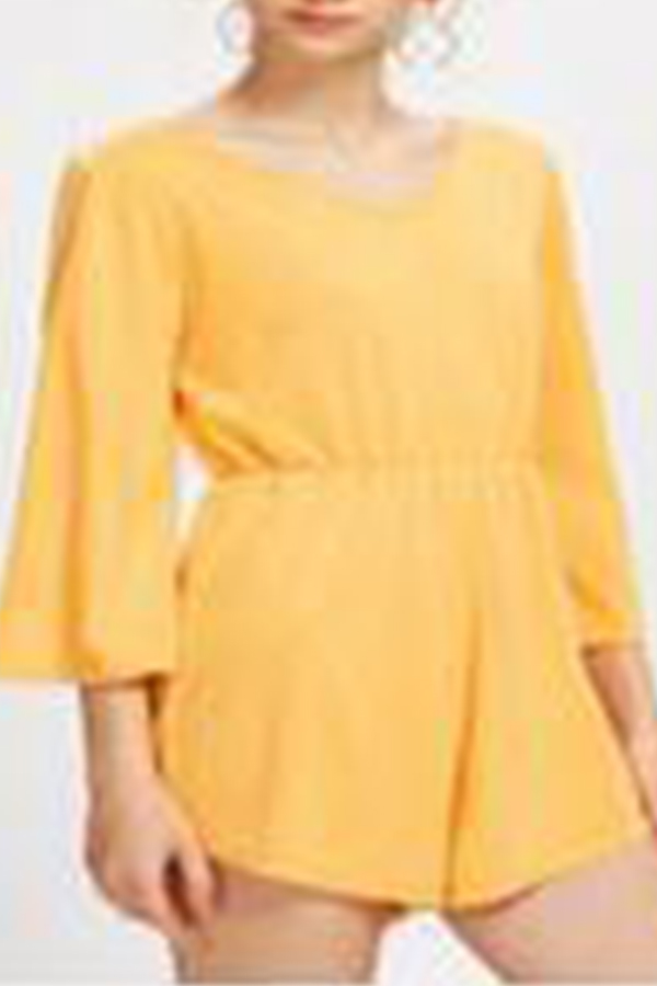 

Lovely Chic Basic Yellow One-piece Romper