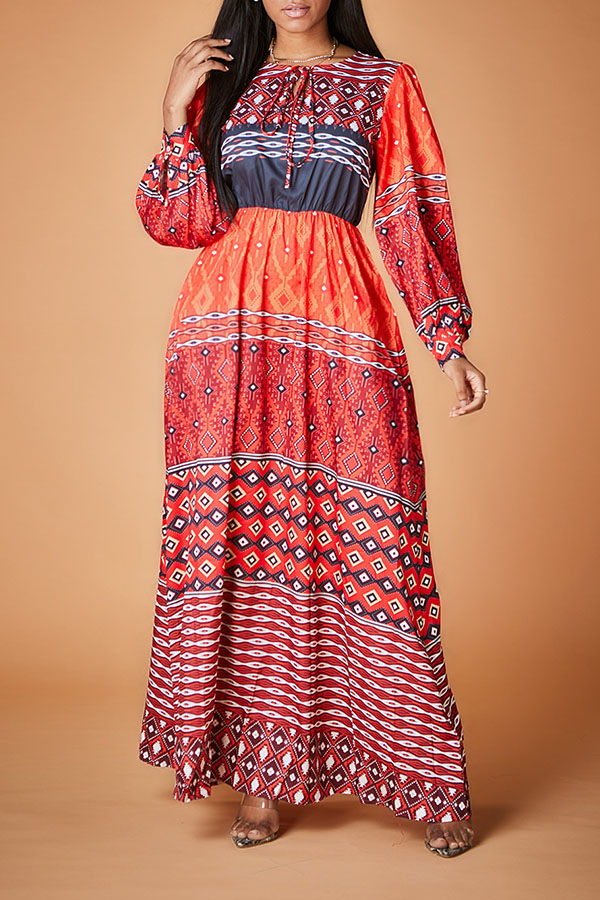 

Lovely Chic Print Jacinth Ankle Length Dress