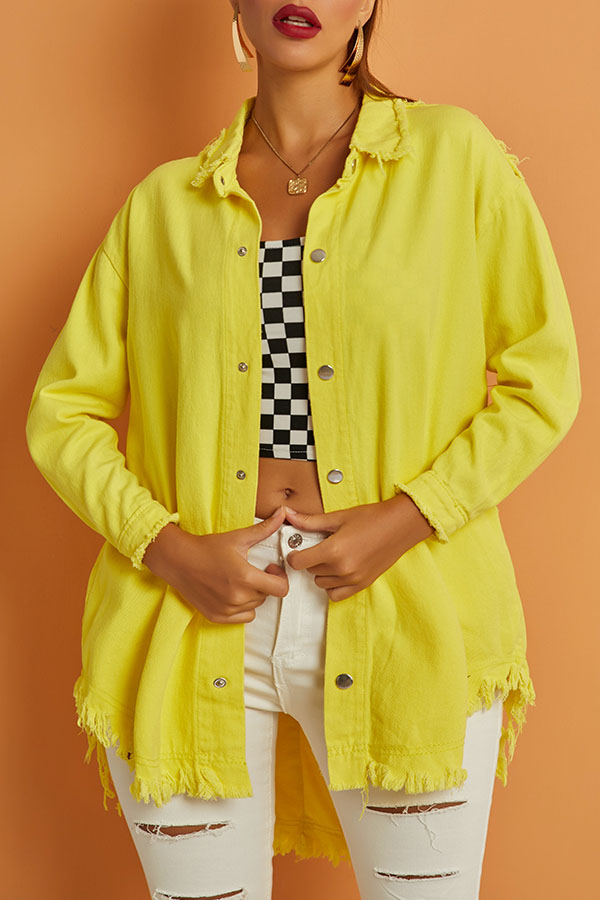 

Lovely Street Tassel Design Yellow Jacket