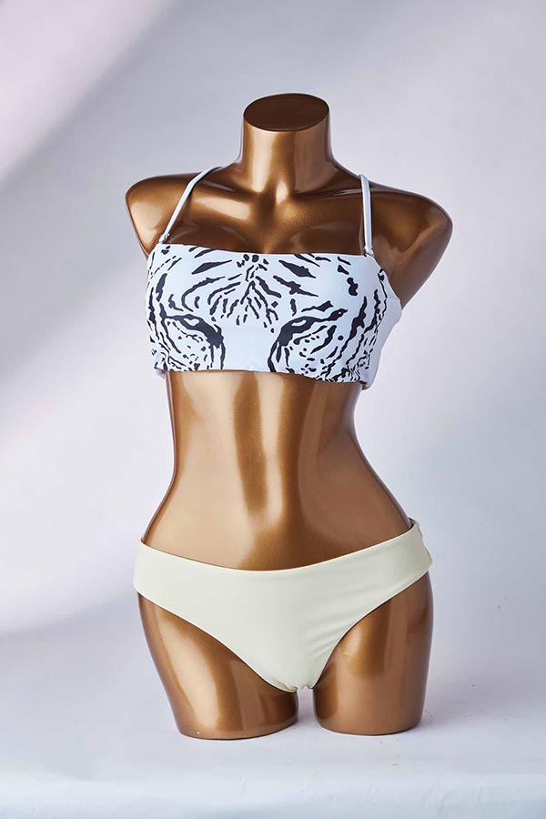 

Lovely Print White Two-piece Swimsuit